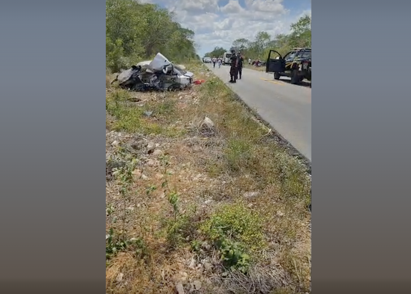 Accidente en la carretera a Celestún